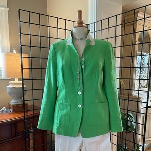 Celebrate St. Patrick’s day w/ Green Linen Blazer by WORTH